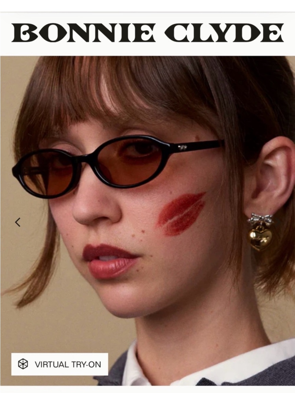 Bonnie Clyde baby Black Oval Women’s Sunglasses - Brown Lenses - Picture 7 of 16